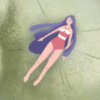 Image 3 of Lilypad Girl A5 art print 