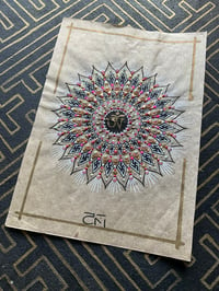 Image 1 of A5 size OM Sanskrit mandala painting on Lokta paper 