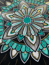 Image 2 of A5 turquoise original mandala mandala artwork on watercolour paper 