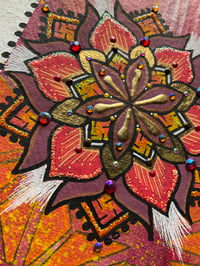 Image 3 of A5 original red mandala on recycled cotton paper