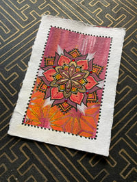 Image 1 of A5 original red mandala on recycled cotton paper