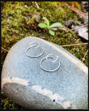 Image of Twisty-Turny Double Circle Sterling Earrings