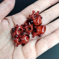 Image 2 of Cinnabar miniature anatomical heart pendant 