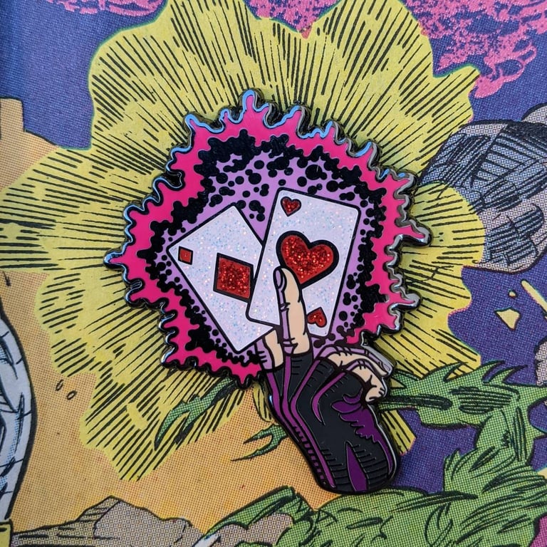 Gambit Kinetic Cards Lapel Pin