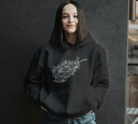 Afghanistan calligraphy map  hoodie unisex