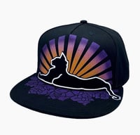 Image 1 of Cats Down Under the Stars Glow in the dark Snapback Hat (Orange Pink Purple)