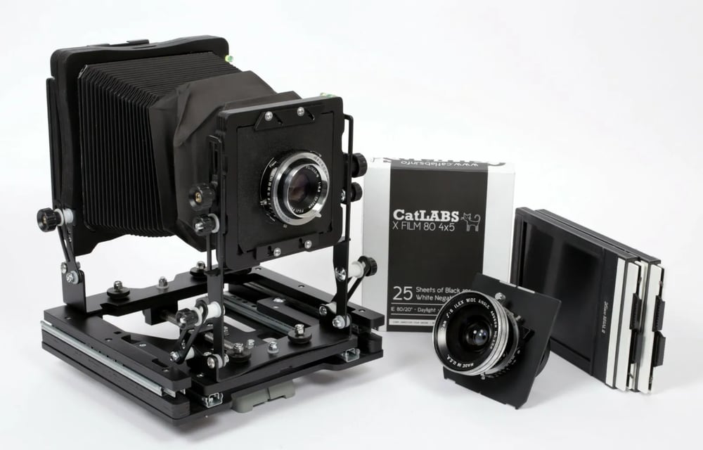 Image of Stenopeika Hyper 4X5 MKII Camera w/ 150mm + 90mm lenses +holders +fresnel +film