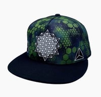 Image 1 of Building Blocks- SNAPBACK - Glow in the dark- hand printed and airbrushed hat 