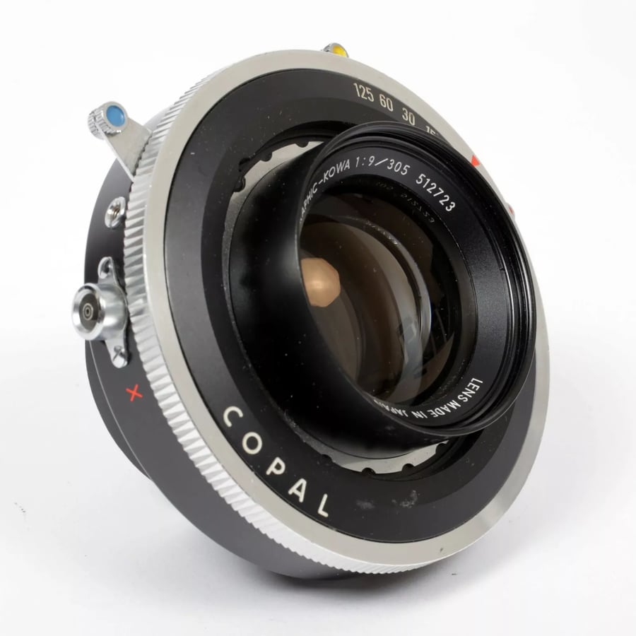 Image of Graphic Kowa 305mm F9 Lens in Copal #3 Shutter (covers 11X14 and more)