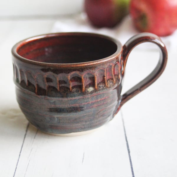 Image of Discounted "Second" Espresso Cup in Rich Brown Glaze, 7 Ounce Cup, Made in USA
