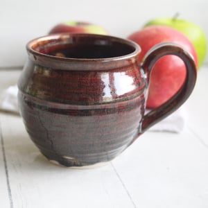 Image of Discounted "Second" Coffee Mug in Rich Brown Glaze, 12 Ounce Cup, Made in USA