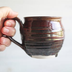 Image of Discounted "Second" Coffee Mug in Rich Brown Glaze, 12 Ounce Cup, Made in USA