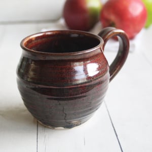 Image of Discounted "Second" Coffee Mug in Rich Brown Glaze, 12 Ounce Cup, Made in USA