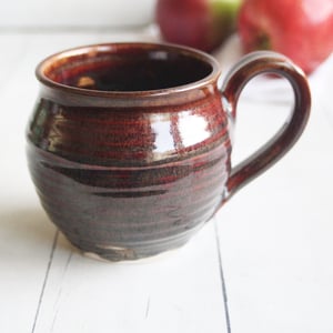 Image of Discounted "Second" Coffee Mug in Rich Brown Glaze, 12 Ounce Cup, Made in USA