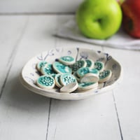 Image 3 of Trinket Dish in Blue and White, Handcrafted Jewelry Dish, Made in USA