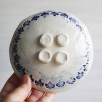 Image 5 of Trinket Dish in Blue and White, Handcrafted Jewelry Dish, Made in USA