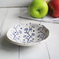 Image 1 of Trinket Dish in Blue and White, Handcrafted Jewelry Dish, Made in USA