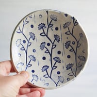 Image 2 of Trinket Dish in Blue and White, Handcrafted Jewelry Dish, Made in USA
