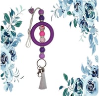 Purple Floral Freshie Hanger