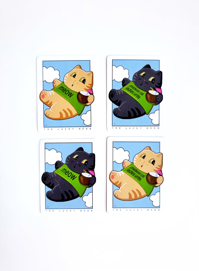 Meow + Childless Cat Ladies Unite Stickers