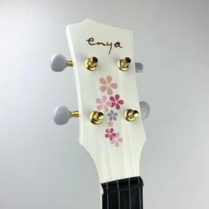 Image of Enya Nova White Flower Concert Ukulele, Carbon Fiber (Used-Mint Condition)