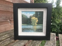 Image 1 of Plein air painting - Yellow tree 8x8 inch