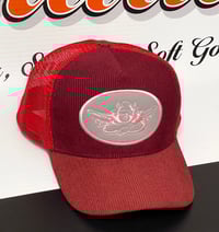 Image 2 of Boys Lie Red Corduroy Trucker Hat  