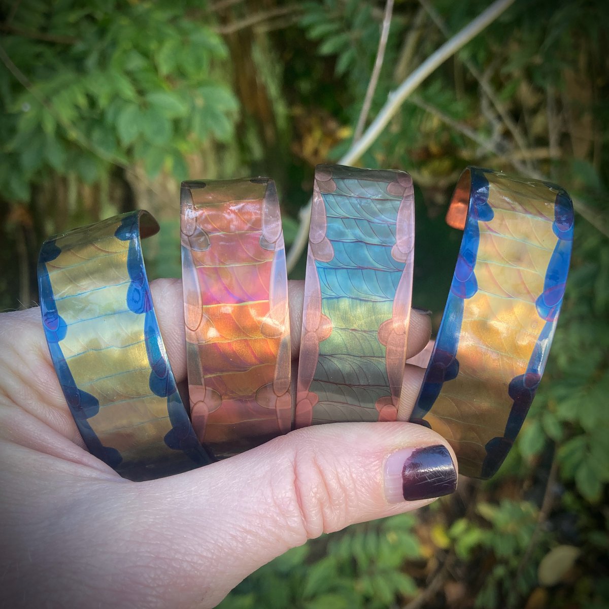 Flame Painted Copper Cuff Bracelet