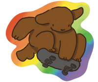 Image 1 of Rainbow Skateboard Sticker