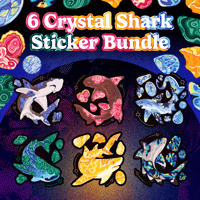 Image 1 of 6 Crystal Shark Sticker Bundle