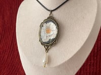 Image 1 of Matilija Poppy, Watercolor Painting in Pendant