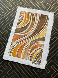 Image 1 of A5 sized flow earthy tones watercolour painting on cotton paper