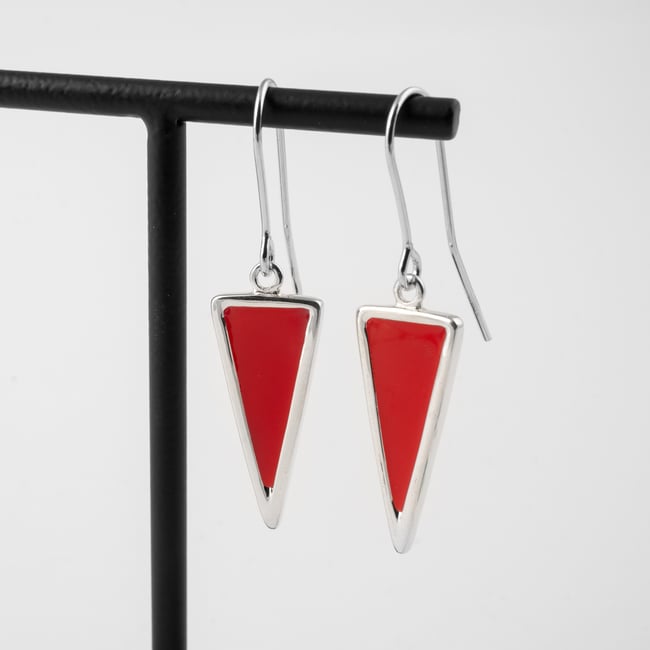 Triangle Silver Earrings
