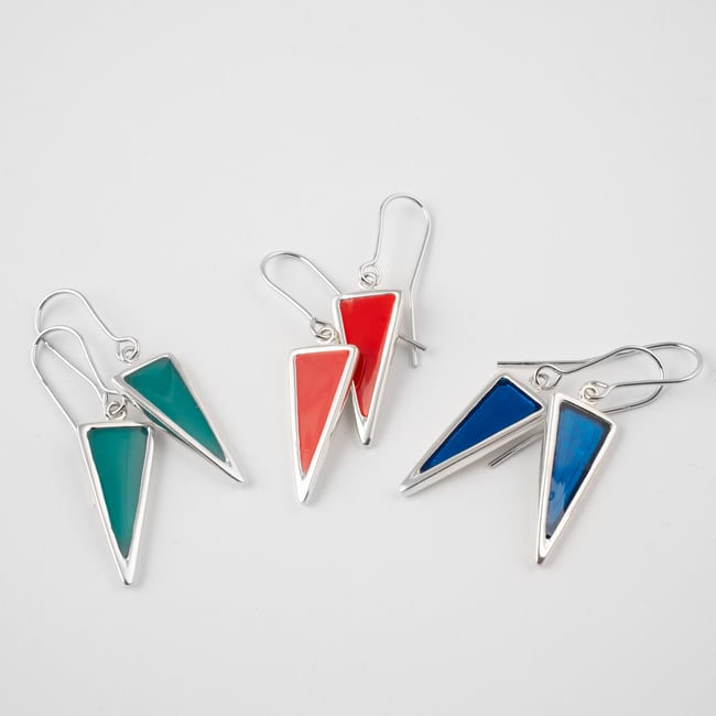 Triangle Silver Earrings