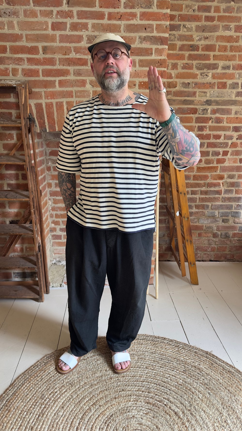 THE "PALMAS" MARINE KNIT (ECRU & NAVY))