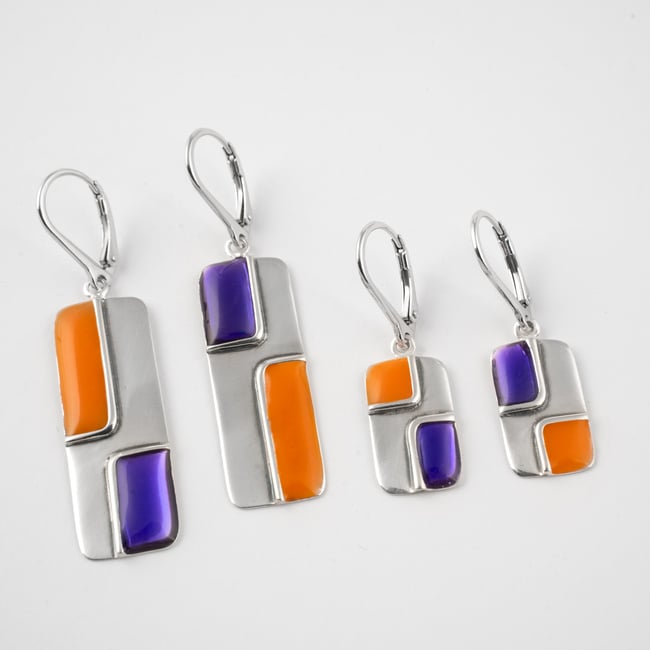 Rectangle Silver Earrings