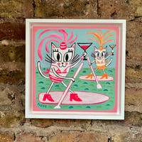 Image 1 of 'Pussycats paddleboarding' Original Painting 