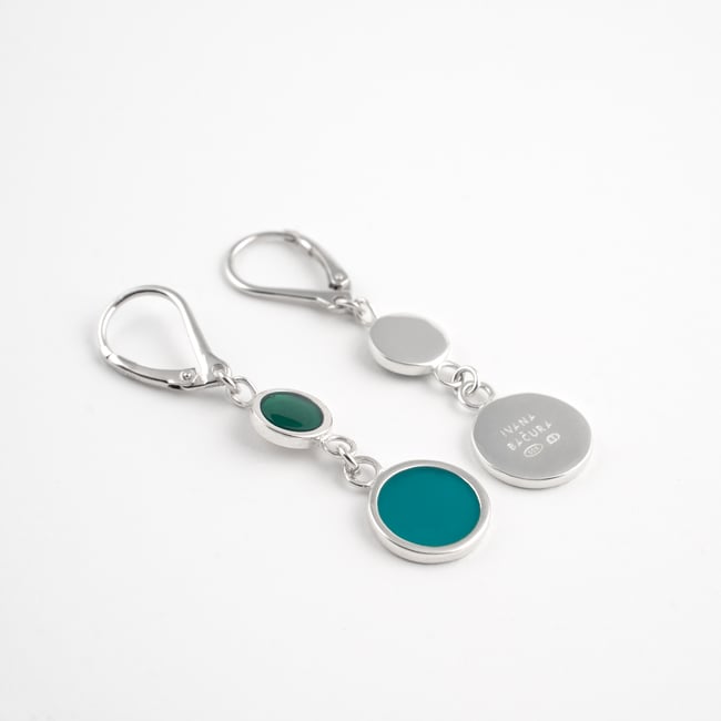 Double Circle Silver Earrings