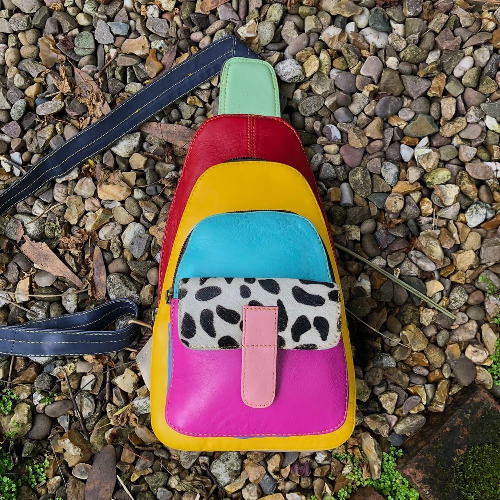 Image of Harlequin Collection - Multicoloured Crossbody One Strap #9B