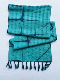 Image 1 of Aqua Lattice — Open-Weave Scarf