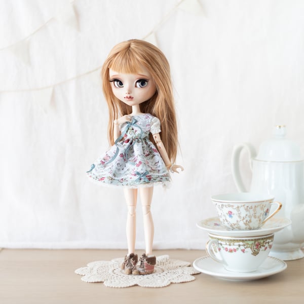 Image of Robe bleue fleurie - Pullip