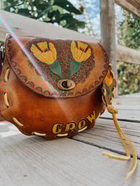 Image 4 of ‘Grow’ - Leather festival purse (free shipping)