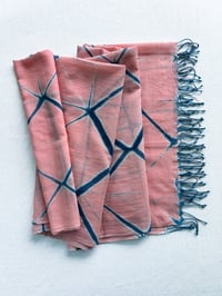 Image 1 of Pink Lattice — Handwoven Cotton Shawl