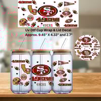 Uv Dtf Wrap & Lid Decal San Francisco Football W0889 49ers