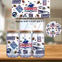 Uv Dtf Wrap & Lid Decal New York NY Football W0892 Giants