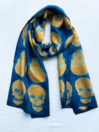 Image 2 of Golden Skull — Silk Scarf