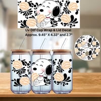Uv Dtf Wrap & Lid Decal Cartoon Snoop Dog & Concha Cookies W0897