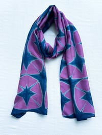 Image 2 of Violet Stars — Silk Scarf