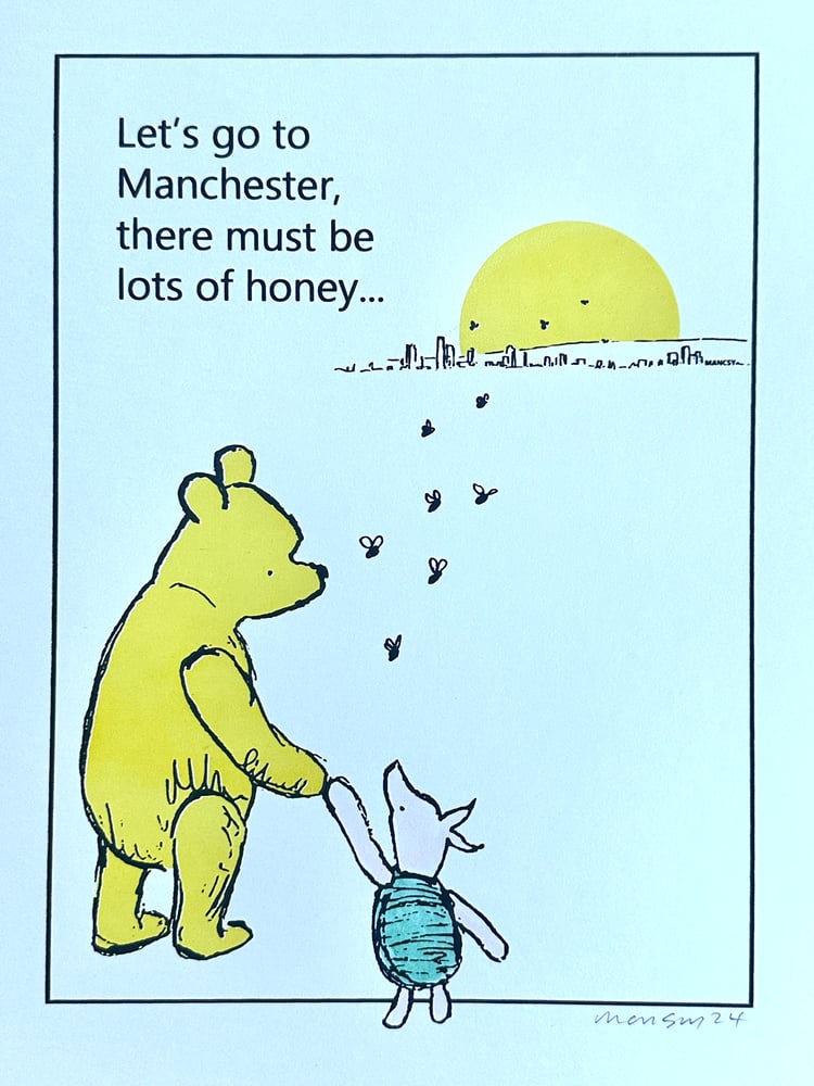 Image of A4 Let’s go to Manchester screen print