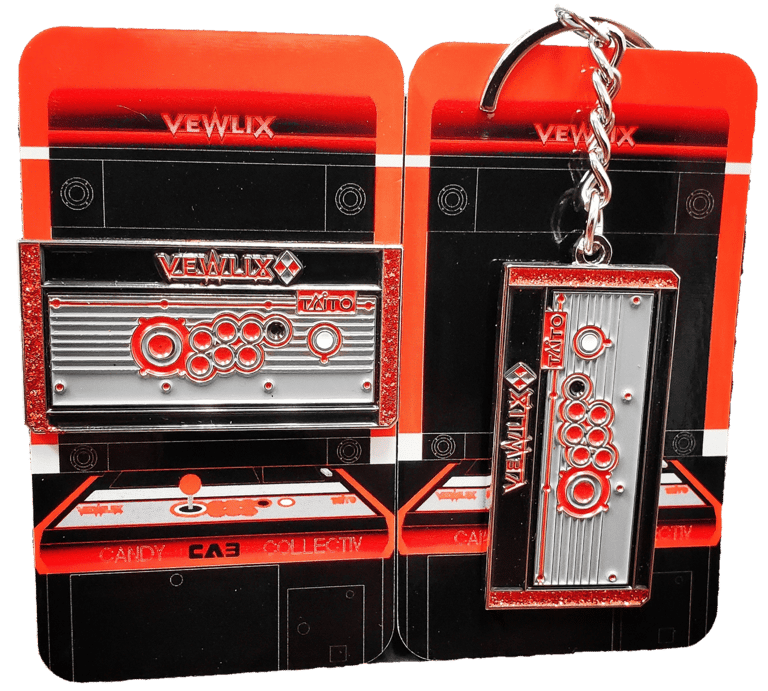 Image of Vewlix Diamond Blue, Black, Red & Orange Pin and Keychain 